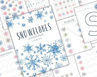 SNOWFLAKES Pre-K and K Activity Pack, Homeschool, Digital, Instant DOWNLOAD