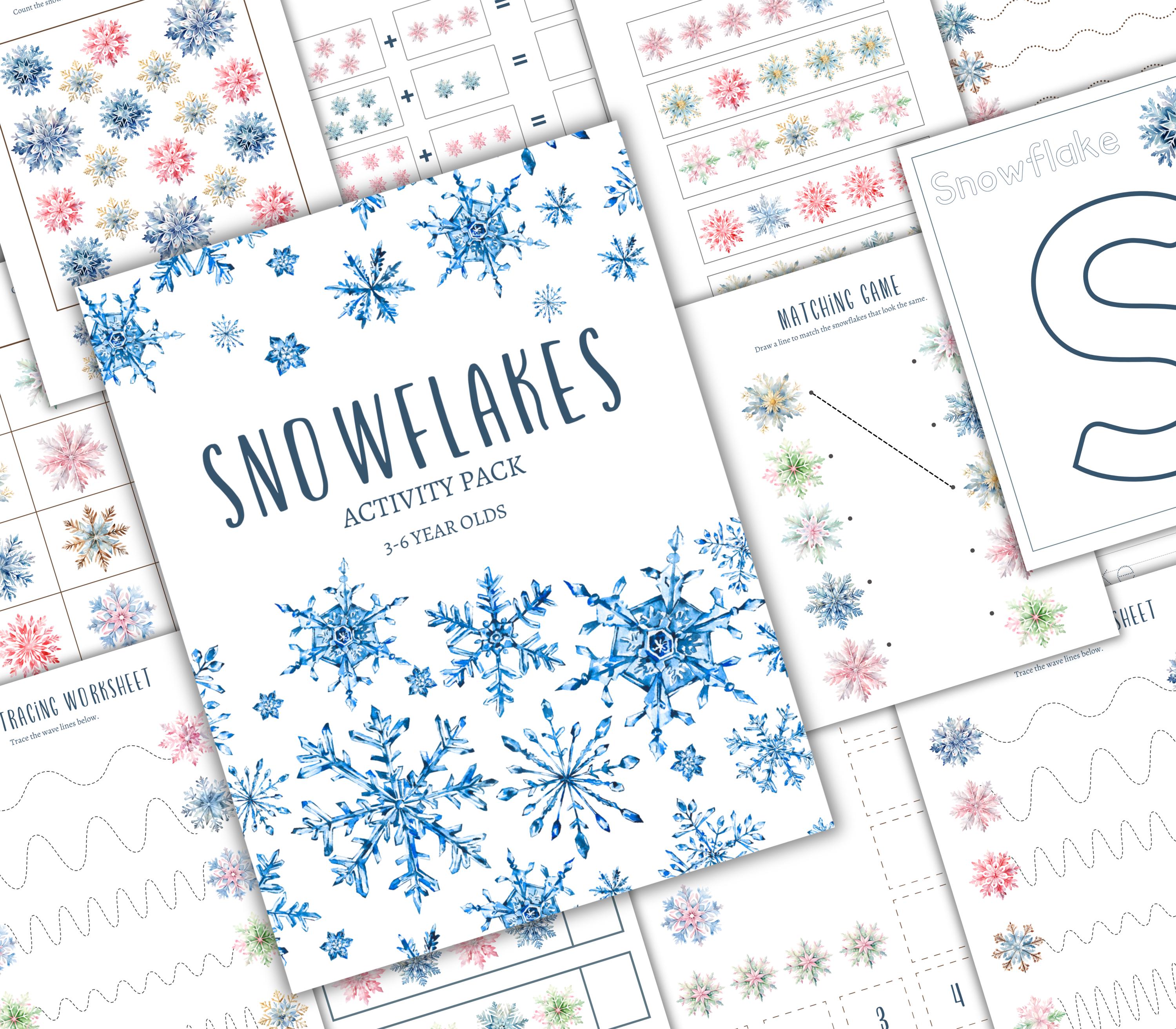 Snowflake Math Pre K SNOWFLAKES Pre-k and K Activity Pack, Homeschool, Digital, Instant ...