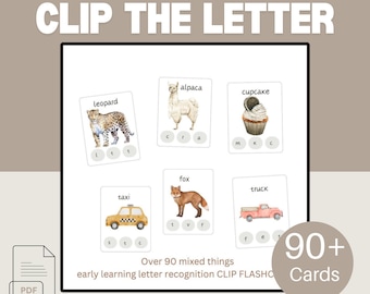 90+ CLIP letter flashcards- early learning letter recognition-