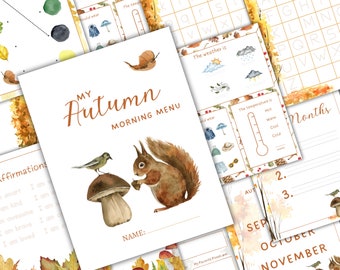 AUTUMN/FALL Morning Menu, UPDATED for 2026, Homeschool Printables, Instant Download