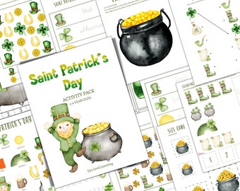 SAINT PATRICK'S DAY Pre-K and K Activity Pack, Homeschool, Digital, Instant Download