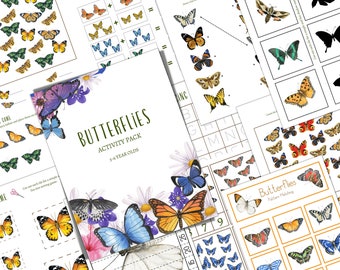BUTTERFLY Pre-K and K Activity Pack, Homeschool, Digital, Instant DOWNLOAD