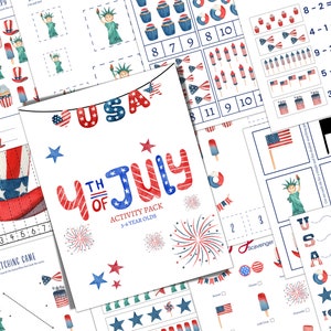 4th of July Pre-K and K Activity Pack, Homeschool, Digital, Instant DOWNLOAD