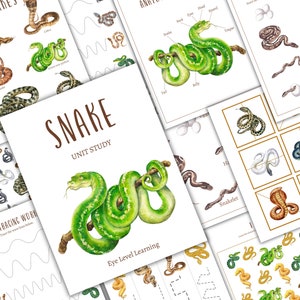 Étude unitaire SERPENT, Cycle de vie, Anatomie, Étude de la nature, Sciences, École à la maison, Montessori, TÉLÉCHARGEMENT IMMÉDIAT