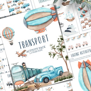 TRANSPORT Pre-K and K Activity Pack, Homeschool, Digital, Instant Download