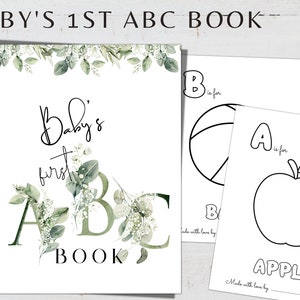 Baby&#39;s First ABC Book, Printable ABC Book, Baby&#39;s First Alphabet Book, DIY abc Book, My First abc book, Baby Shower