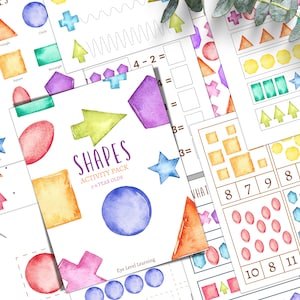 SHAPES Pre-K and K Activity Pack, Homeschool, Digital, Instant Download