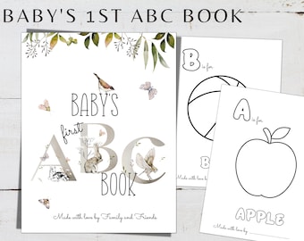 Baby's First ABC Book, Printable ABC Book, Baby's First Alphabet Book, Forest Animals DIY abc Book, My First abc book, Baby Shower