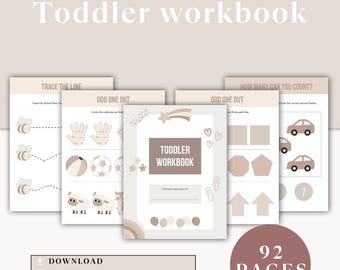 Toddler Workbook - 92 Pages, Printable