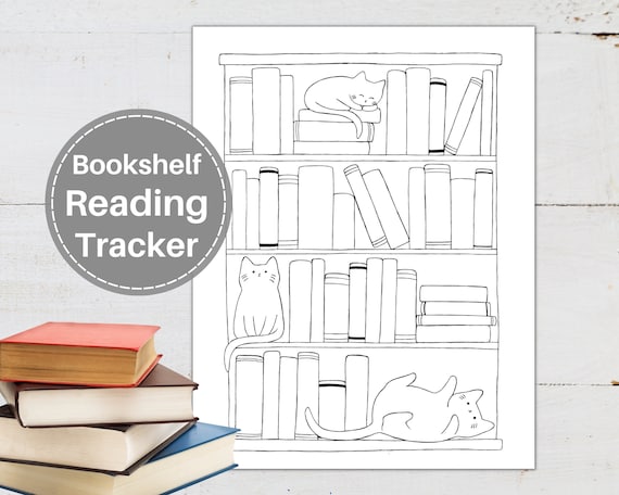 Shelf With Empty Books, Write in Book Shelf, Printable Reading Tracker,  Printable Empty Book Shelf, Instant Download 
