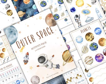 SPACE Pre-K and K Activity Pack, Homeschool, Digital, INSTANT DOWNLOAD