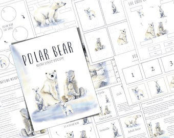 POLAR Bear Mini Unit Study, Life Cycle, Anatomy, Nature Study, Science, Homeschool, Montessori, INSTANT DOWNLOAD
