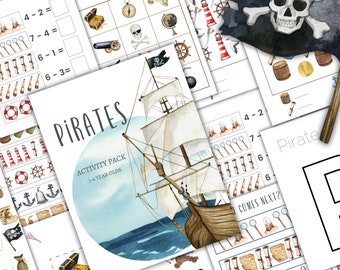 PIRATE Pre-K and K Activity Pack, Homeschool, Digital, Instant DOWNLOAD