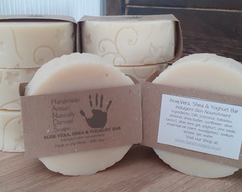 Luxury Aloe Vera, Shea & Yoghurt Soap Bar (mint/eucalyptus OR bergamot/lemongrass/grapefruit scented)