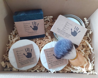 Wool Fat Shaving Soap Gift Set - made with Lanolin! Includes shaving brush.