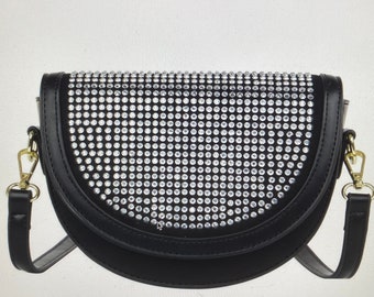 Black Rhinestone Crossbody