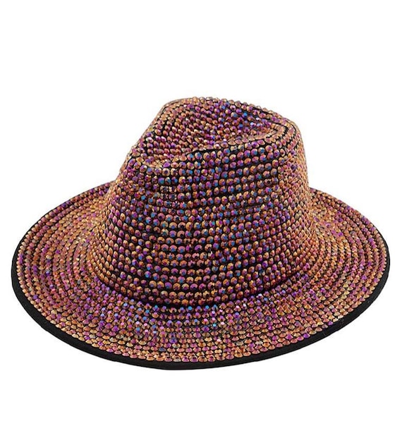 Multi Color Rhinestone Fedora Hat - Etsy display picture 3