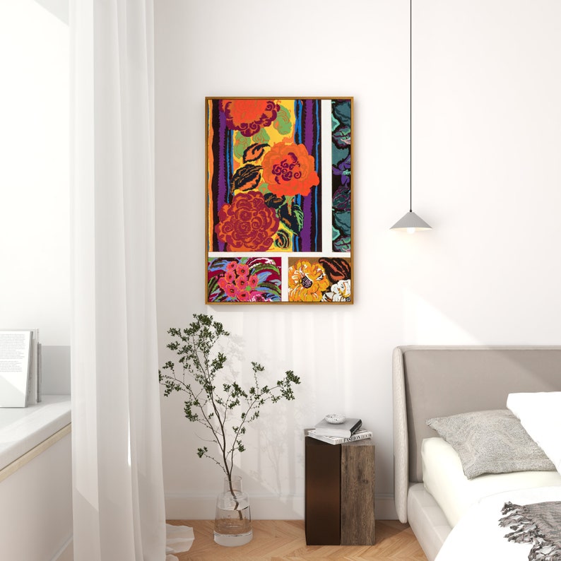 Abstract Gallery Wall Art, Set of 2, Colorful Wall Art, Eclectic Wall