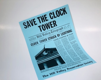 Back to the Future /// "Save the Clock Tower" Flyer (Replica)