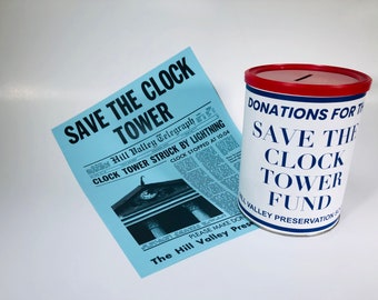 Back to the Future /// "Save the Clock Tower" Donation Can (REPLICA)