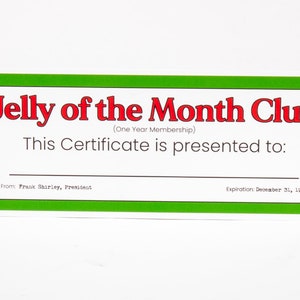 Christmas Vacation Jelly of the Month Certificate Griswold-1