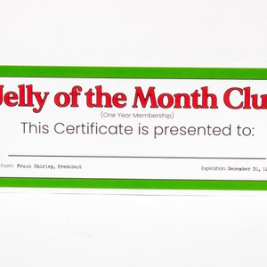 Vacanze di Natale - Certificato Gelatina del mese