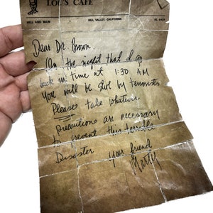 Back to the Future /// Aged Letter to Doc (REPLICA)