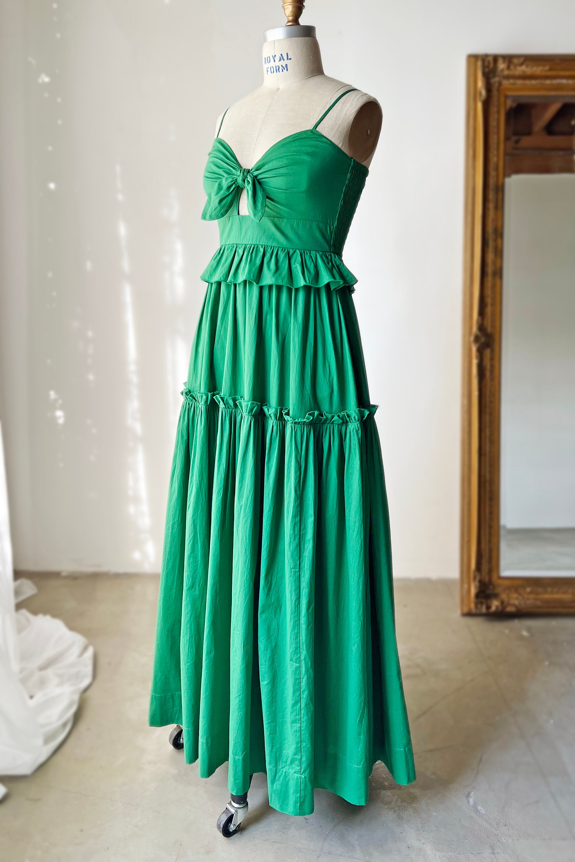 emerald green cotton dress Averie Lace Panel Emerald Green Dress, Emerald Green / XS