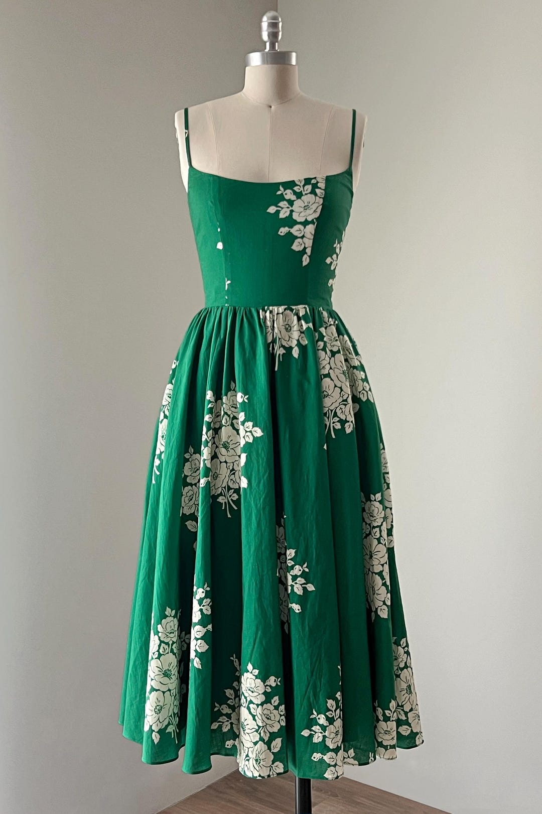 Spring Retro Floral Loose Cotton Linen Dress
