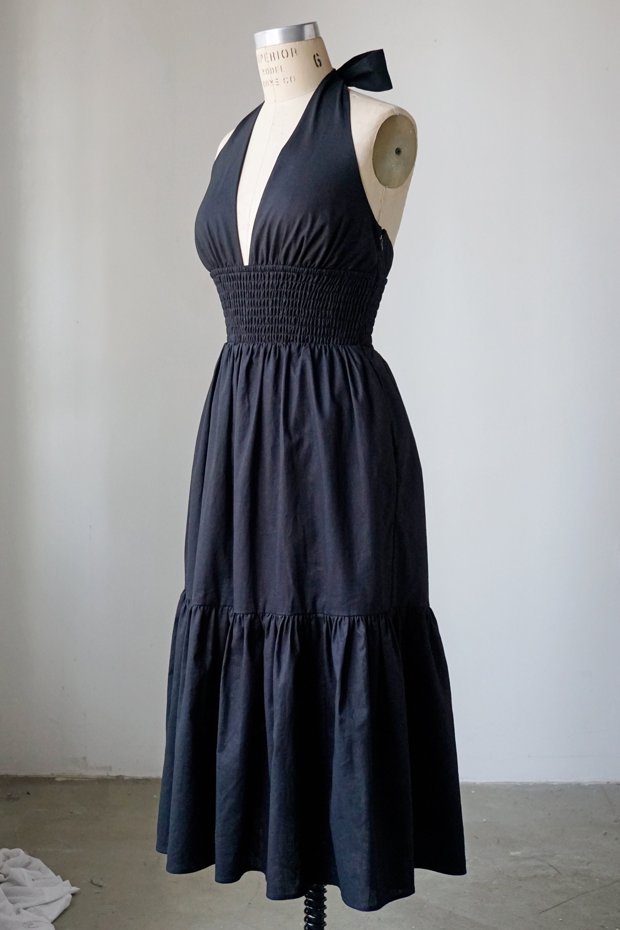 chinese dress ladies Halter Neck Linen Dress – 9Teen Boutique main image 0