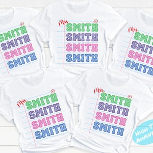 Personalized Teacher Shirt, Gift for Teacher, teacher Team Tee, Teacher Name, Back to School Shirt, Matching Teacher Shirts, Custom Teacher