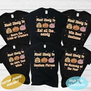 Matching Family Halloween Shirts, Family Group Halloween Shirt, Matching Halloween Outfits Shirts, Family Halloween Costumes, Most Likely To