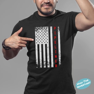 Pipeliner American Flag Shirt, Welder Gifts, Welding Hood Shirt, Tig Welding, Welder Wife, Welding Stickers, Pipeline Sticker, Sparky Shirt