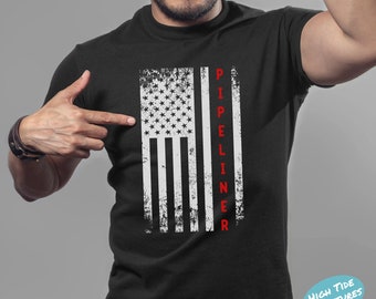 Pipeliner American Flag Shirt, Welder Gifts, Welding Hood Shirt, Tig Welding, Welder Wife, Welding Stickers, Pipeline Sticker, Sparky Shirt