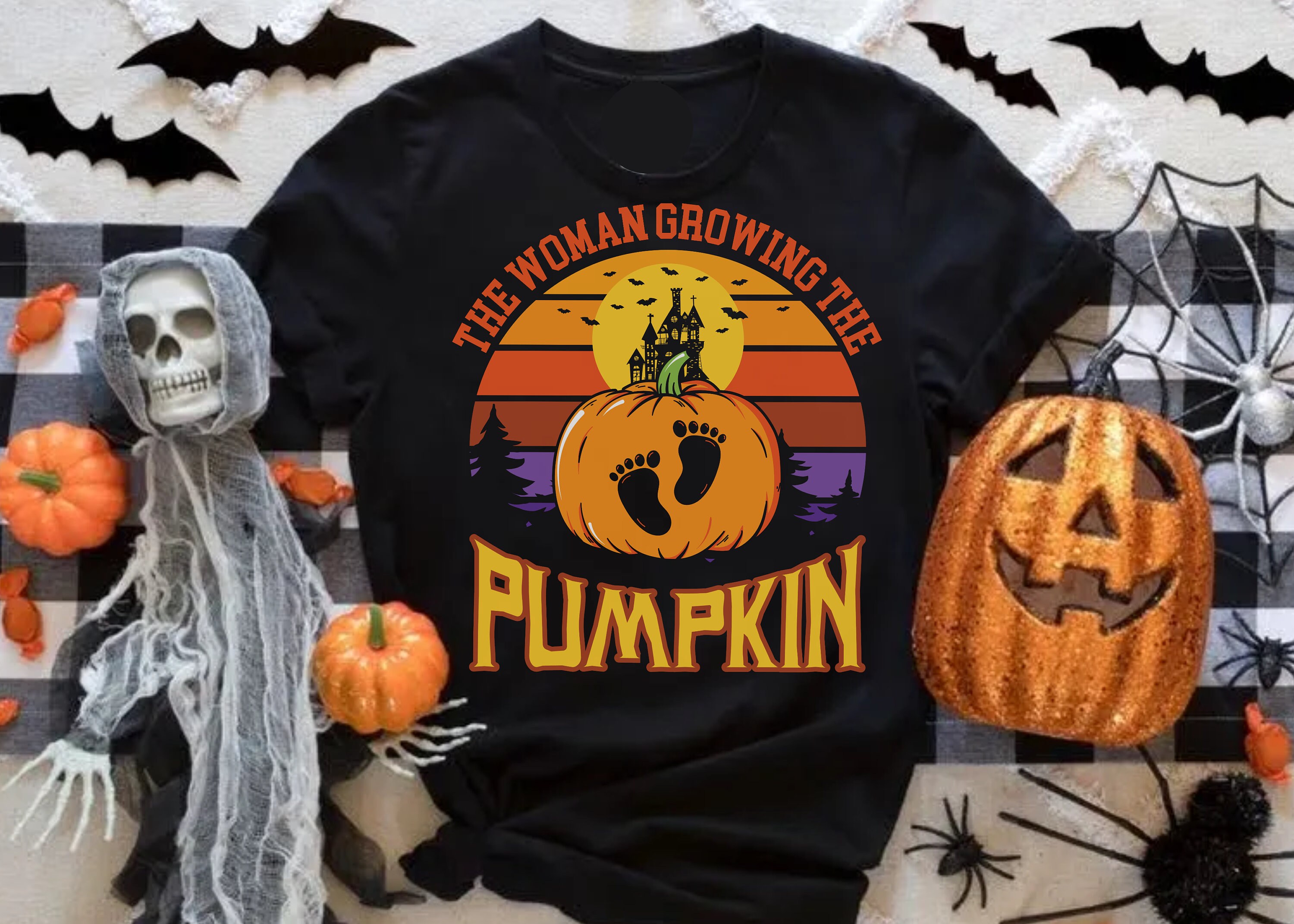 Discover Matching Halloween Couple Shirts, Funny Couples Costumes, Spooky Season Shirts for Couples, His and Hers Halloween Pajamas, Pumpkin T-shirt