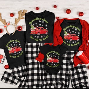 Family Group Christmas Shirt, Retro Truck, Matching Christmas outfits Shirts, Funny Christmas Party Tees, Matching Family Christmas Shirts