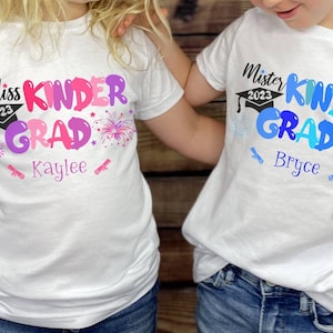 Personalized Kids Kindergarten Graduation Shirt, Custom Kindergarten Graduation Shirt, I Survived Kindergarten, Class of 2023, Grad Gift