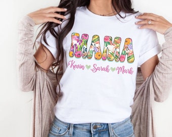 Retro Vintage Mama Shirt, Leopard Mama Shirt, Moederschap Shirt, Cute Mom Shirt, Moederdag Cadeau, Mama T-shirt, Mom Life Shirt, Girl Mama Shirt