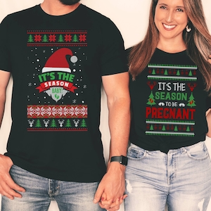 Couple Christmas pregnancy announcement shirt, Christmas pregnancy Shirt, Funny christmas pregnancy shirt, Christmas Pregnancy Reveal Shirt