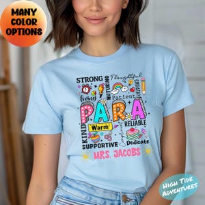 Custom Para Shirt, Custom Paraprofessional Shirt, Para Name Shirt, Paraprofessional Gift, Paraprofessionals, Teacher Shirts, Back to School