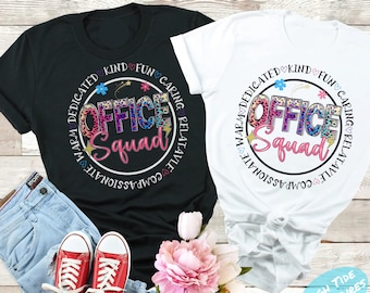 Camiseta de equipo de oficina, camisetas de secretaria, camiseta de personal, objetivos de equipo, camiseta de personal de oficina, camiseta a juego para personal de oficina, camiseta de recepción, equipo de oficina