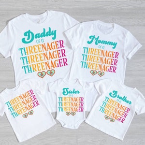 お揃いのファミリーバースデーシャツ、3歳児用Tシャツ、かわいい幼児用バースデーシャツ、3歳の誕生日パーティーシャツ、クールな幼児用シャツ