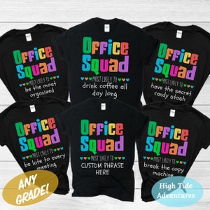 Office Squad Shirt, Secretary Shirts, Staff Shirt, Squad Goals, Office Staff Shirt, Office Staff Matching, Front Office Shirt, Office Crew