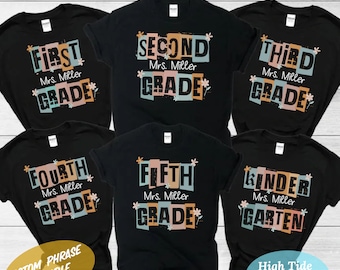 Custom Teacher Shirt, Teacher Team Shirts, Personalized School tshirt, Teacher Gift, Customized Name Teacher Shirt, Elementary Teacher Shirt