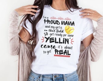 Softball Mama Shirt, Softball Mama Geschenk, Softball Mama Shirt, Muttertagsgeschenk, Geschenk für Mama, Mädchen Mama T-shirt, Softball Shirt Sport Mama T-Shirt