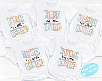 Custom Teacher Shirt, Teacher Team Shirts, Personalized School tshirt, Teacher Gift, Customized Name Teacher Shirt, Elementary Teacher Shirt