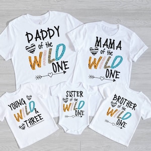 Young Wild and Three, 3rd Birthday Shirt, Family Birthday Shirt Set, Young Wild and Three Ser, Girl&#39;s Birthday Shirt, Third Birthday, Family