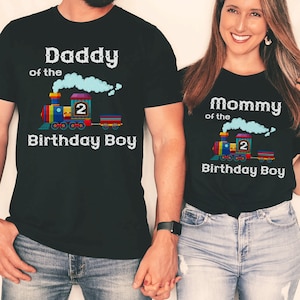 Camisas de cumpleaños con tema de tren/Fiesta de cumpleaños de tren/Camisas de cumpleaños familiares a juego/Mamá del cumpleañero/Papá del cumpleañero/Choo Choo