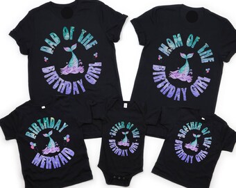 Mermaid Family Birthday Shirts, Mermaid Girl Birthday Party, Passende Mermaid Squad Shirts, Mermaid Mom, Mermaid Dad, Under the Sea Theme