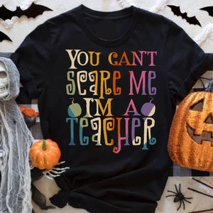Halloween Shirts | Spooky Teacher Shirt | Teacher Shirts | Teacher Halloween Shirts | Retro Halloween Teacher | Kindergarten Teacher Tee |